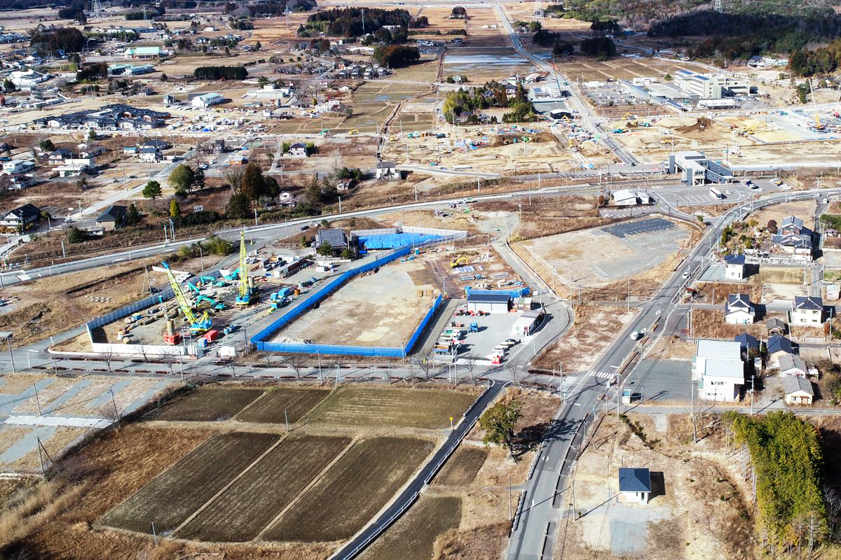 2024年1月、大野駅東住宅エリアは解体されて更地になっています。