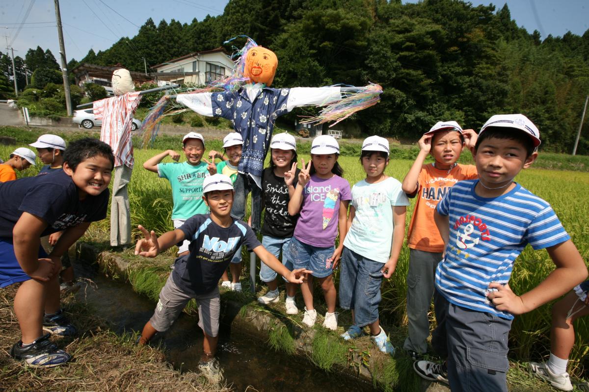 熊町小学校　田んぼに「案山子（かかし）」を設置（2009年9月8日撮影） 写真 5
