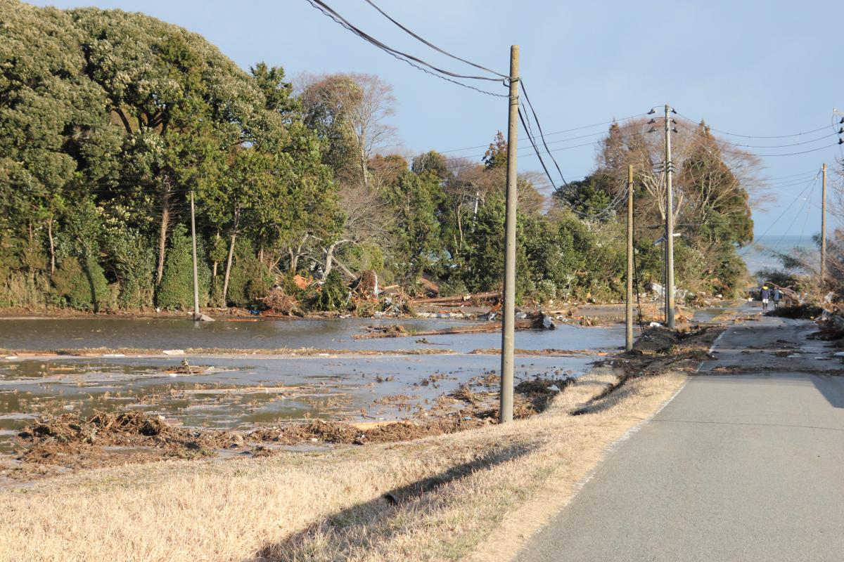 東日本大震災発生直後の町内（2011年3月11日） 写真 6