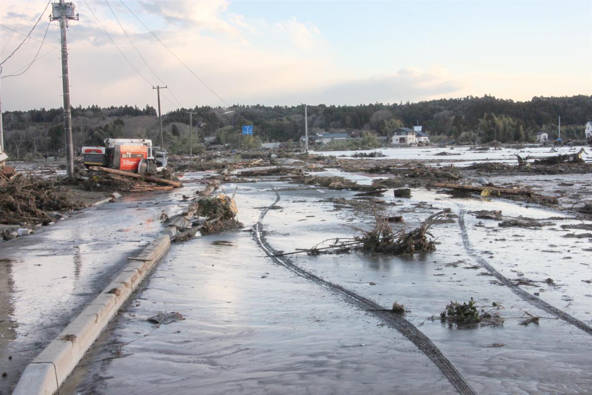 東日本大震災発生直後の町内（2011年3月11日） 写真 11