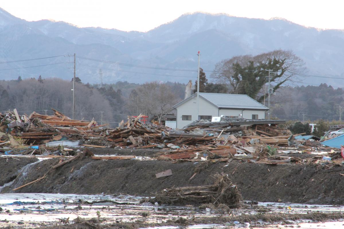 東日本大震災発生直後の町内（2011年3月11日） 写真 14