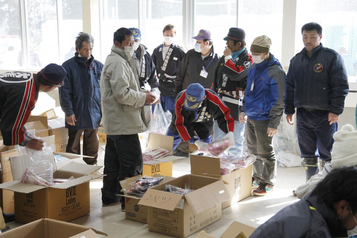 田村市内の避難所（2011年3月18日） 写真 2