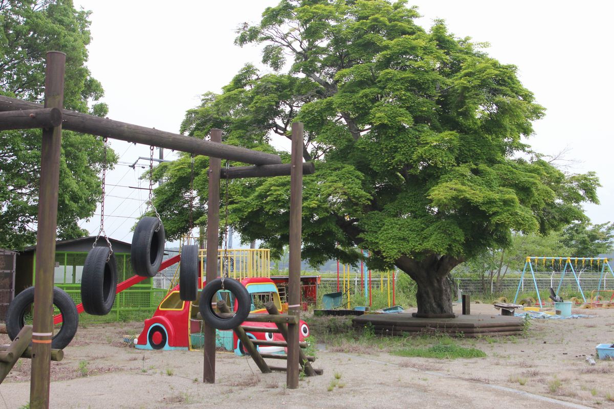 町内の様子-学校と熊川（2012年5月17日） 写真 6