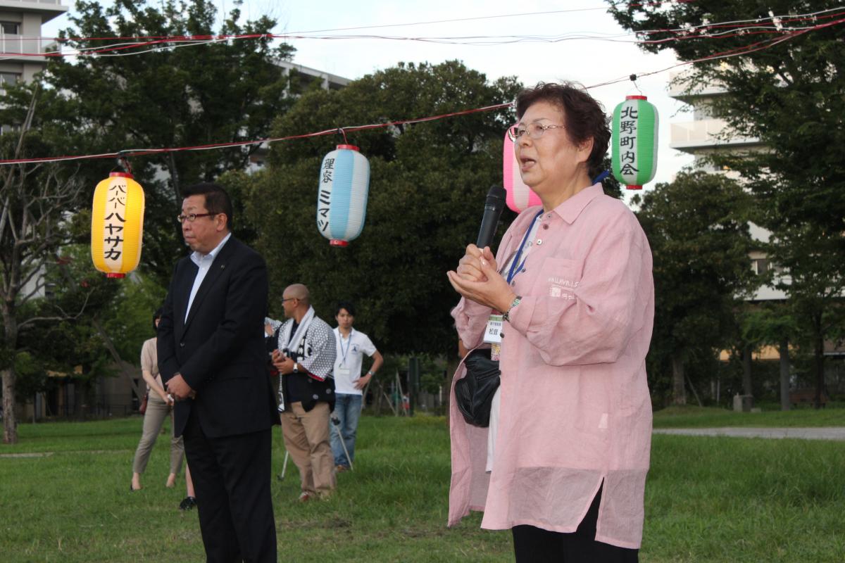 「避難者の皆さんが一時でも心を許せる場所になるなら今後も活動を続けていきたい」と話した実行委員長