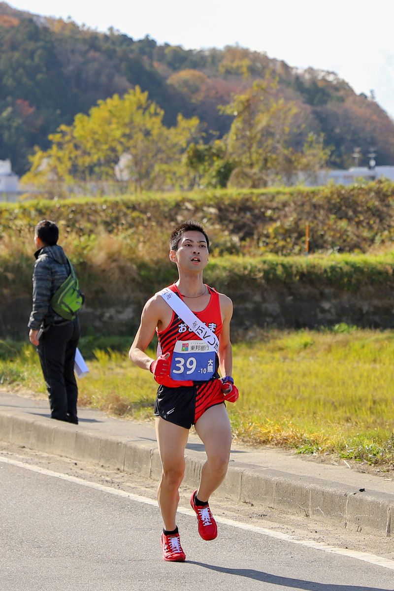 9.3kmを走る10区の船渡選手