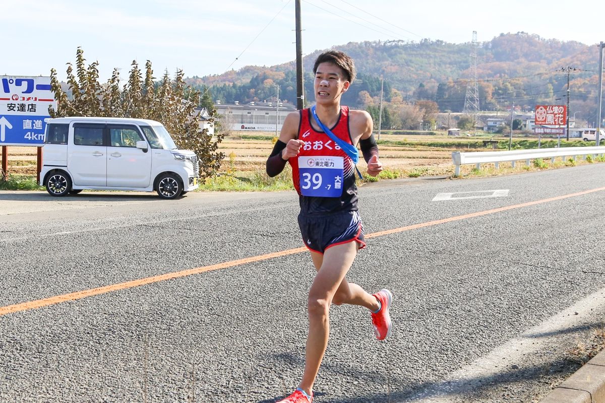 7区5.7kmを走る柳田選手