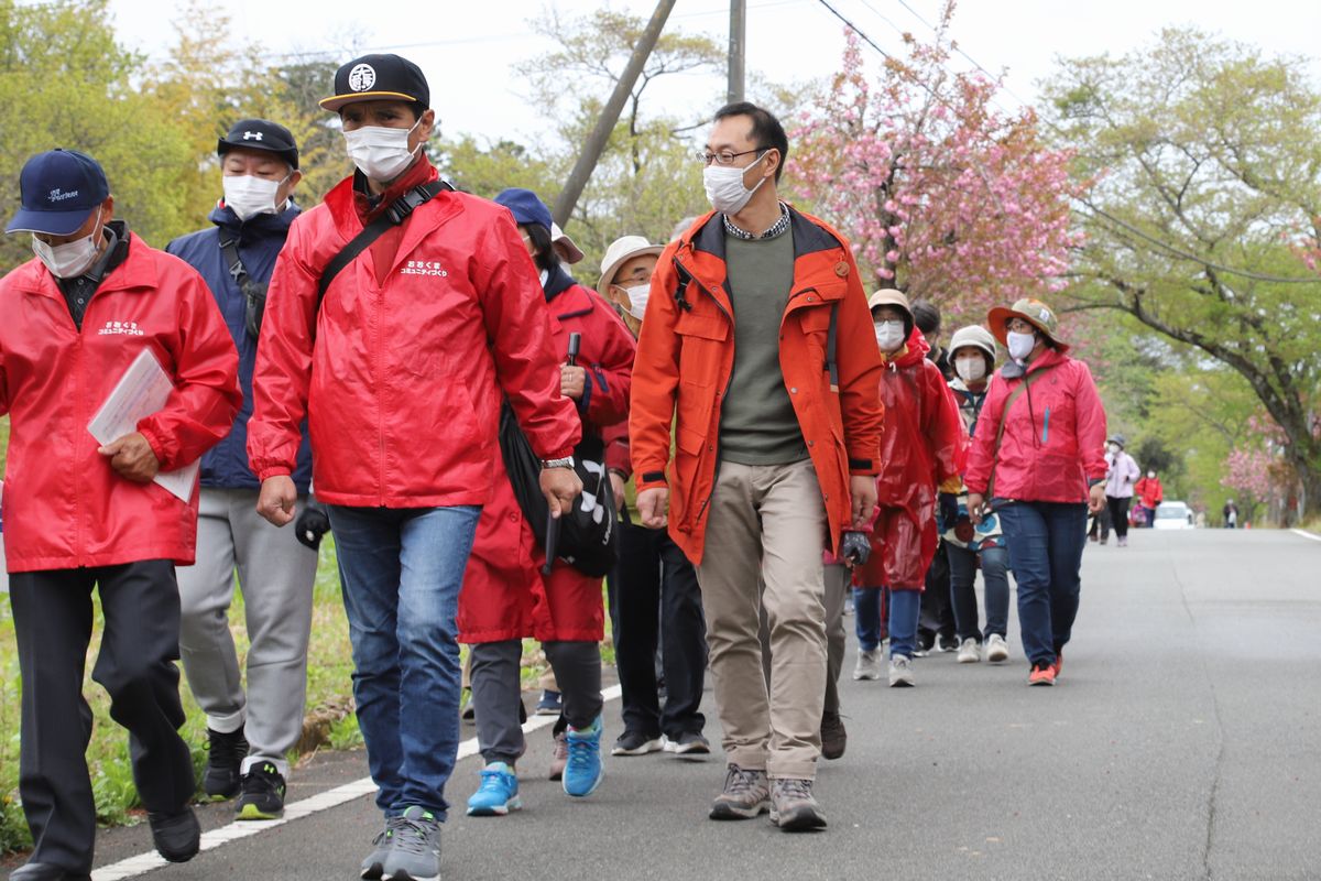 今年は桜の開花が早く当日は見頃を過ぎていましたが、遅咲きの桜が所々に見られました