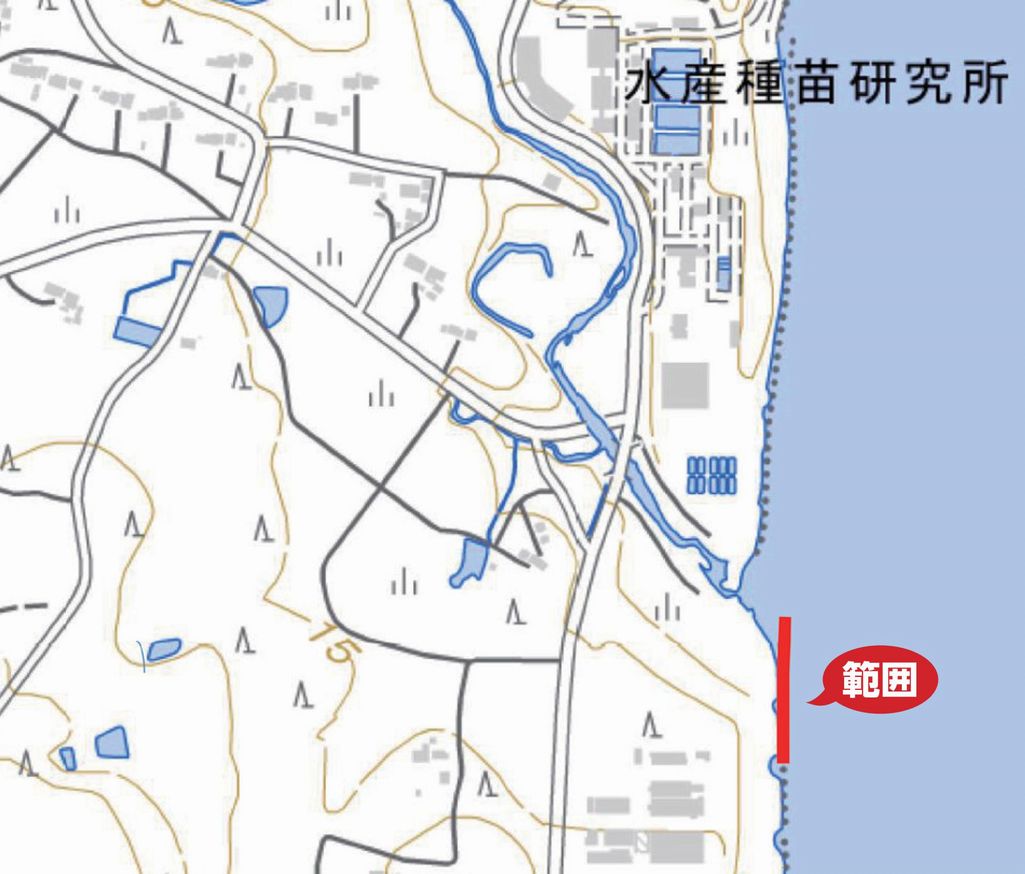 災害復旧工事(夫沢川)範囲図