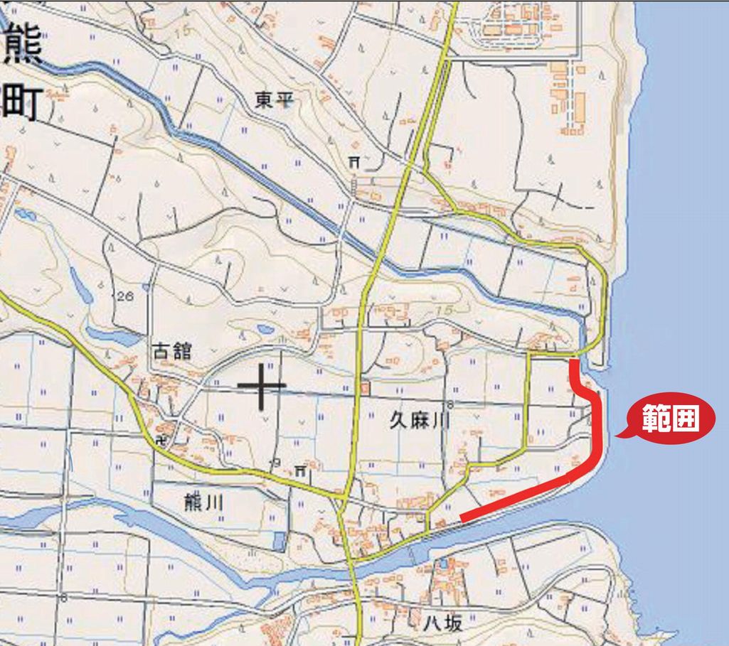 災害復旧工事(熊川)範囲図