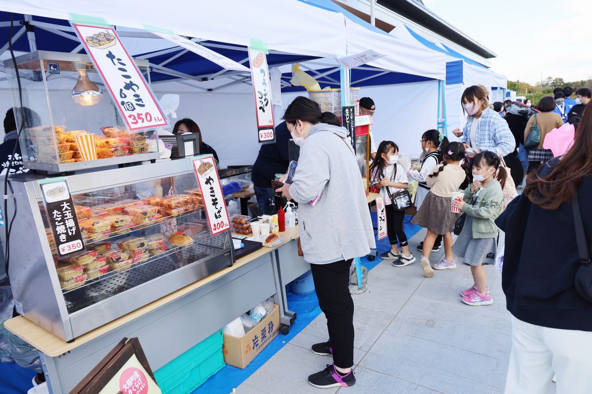 大熊町産きくらげを使った塩焼きそば。大きなきくらげがたくさん入っていました。