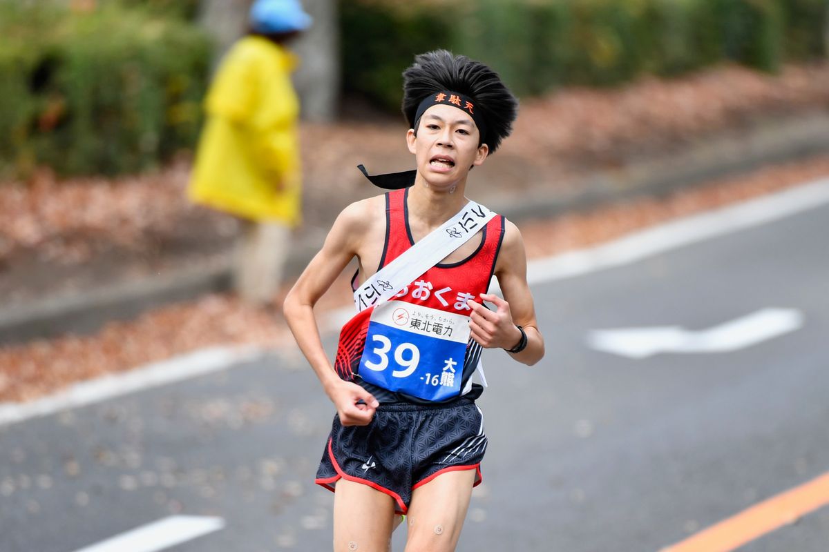 第16区、アンカーを務めた柳田（文）選手は、福島大学入口から福島県庁前までの8.4kmを走りました。