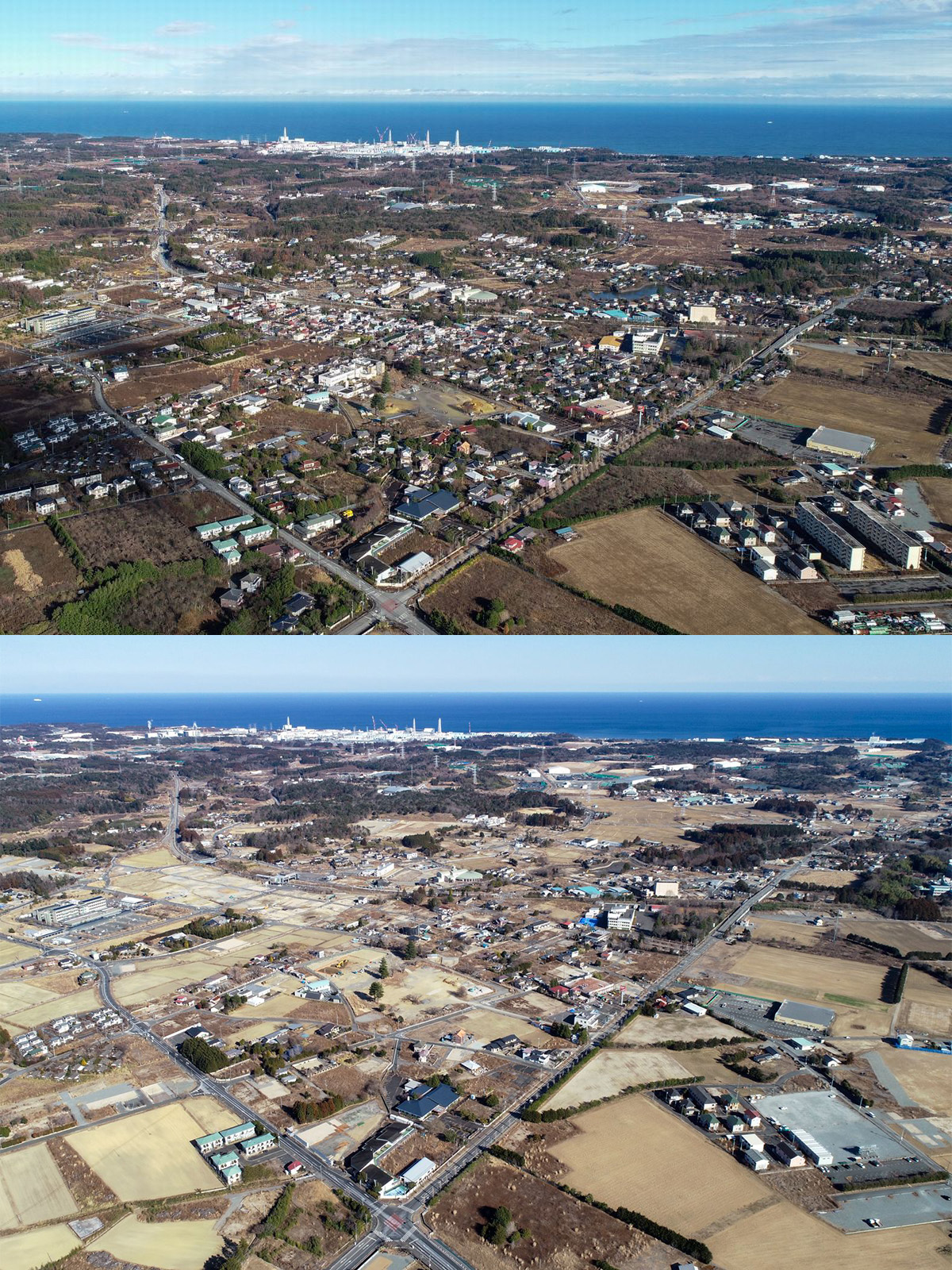 2018年（上）と2023年（下）の町内写真。