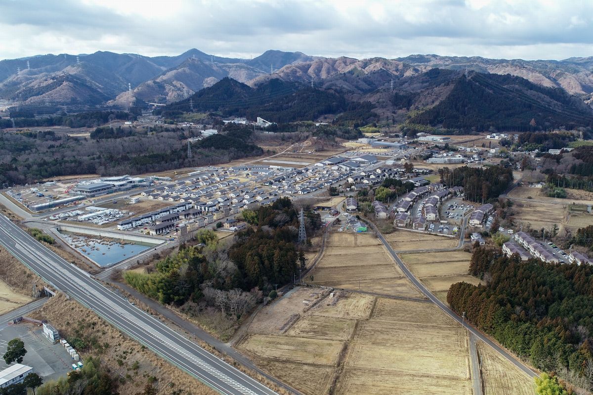 2023年の南平の様子。水田だったところが復興拠点として整備されました。