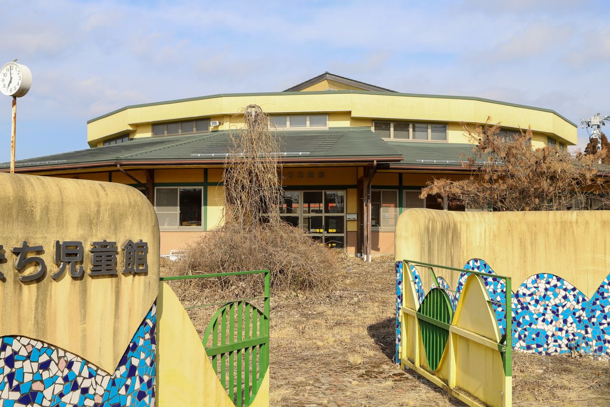 熊町児童館。施設の中は震災当時のままです。