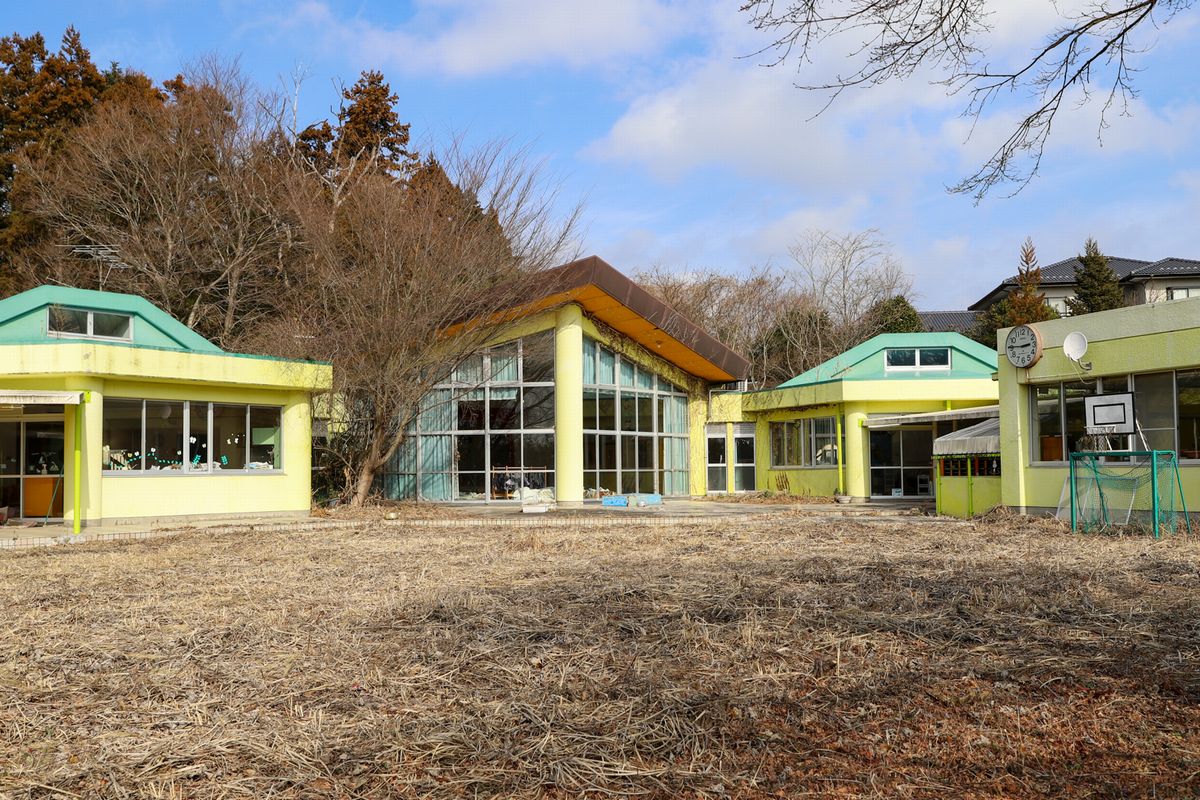 熊町幼稚園。施設の中は震災当時のままです。