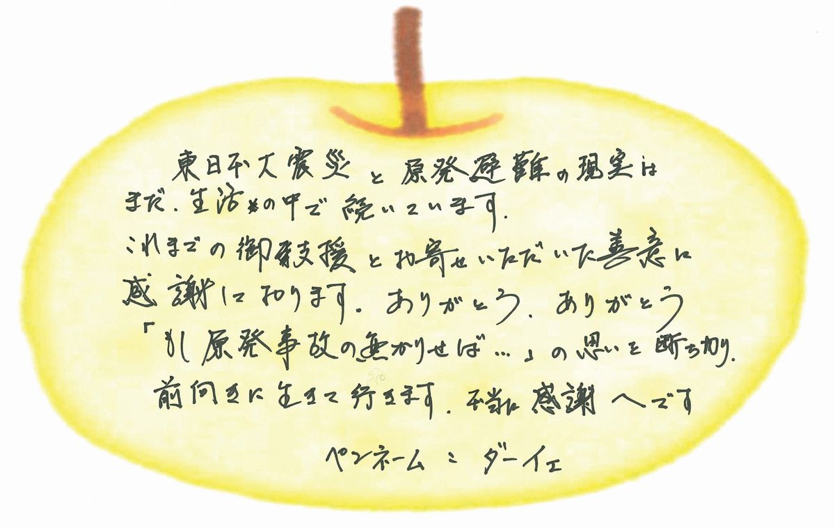 伝えたい、ありがとうメッセージ
