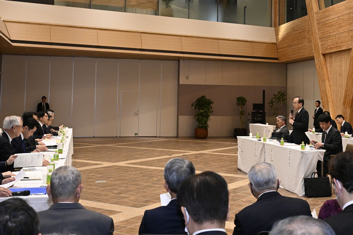 公明党への要望を述べる吉田淳町長
