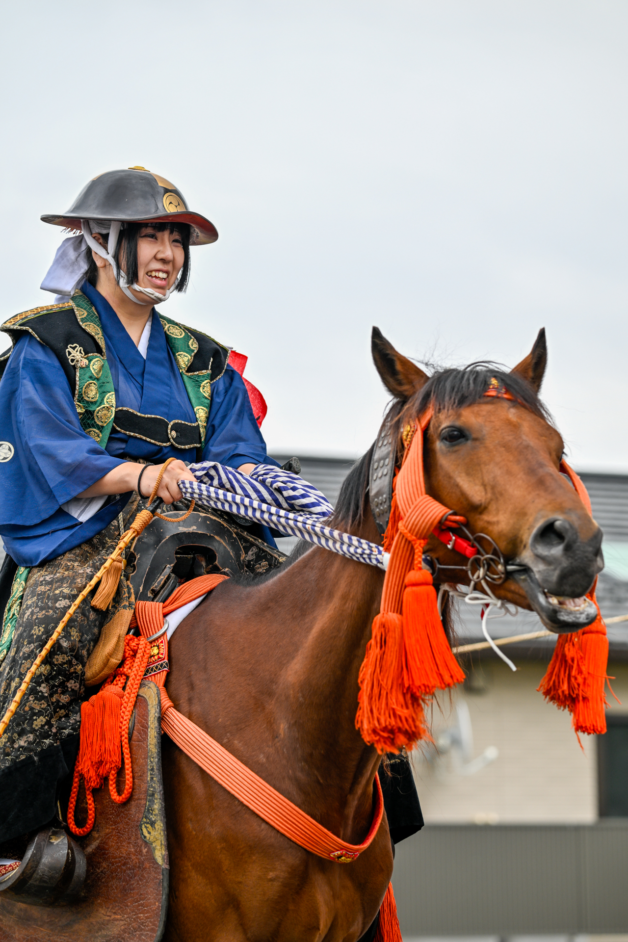 大熊騎馬会から初陣騎馬として出陣。胸を張り、堂々とした姿で行列に加わりました