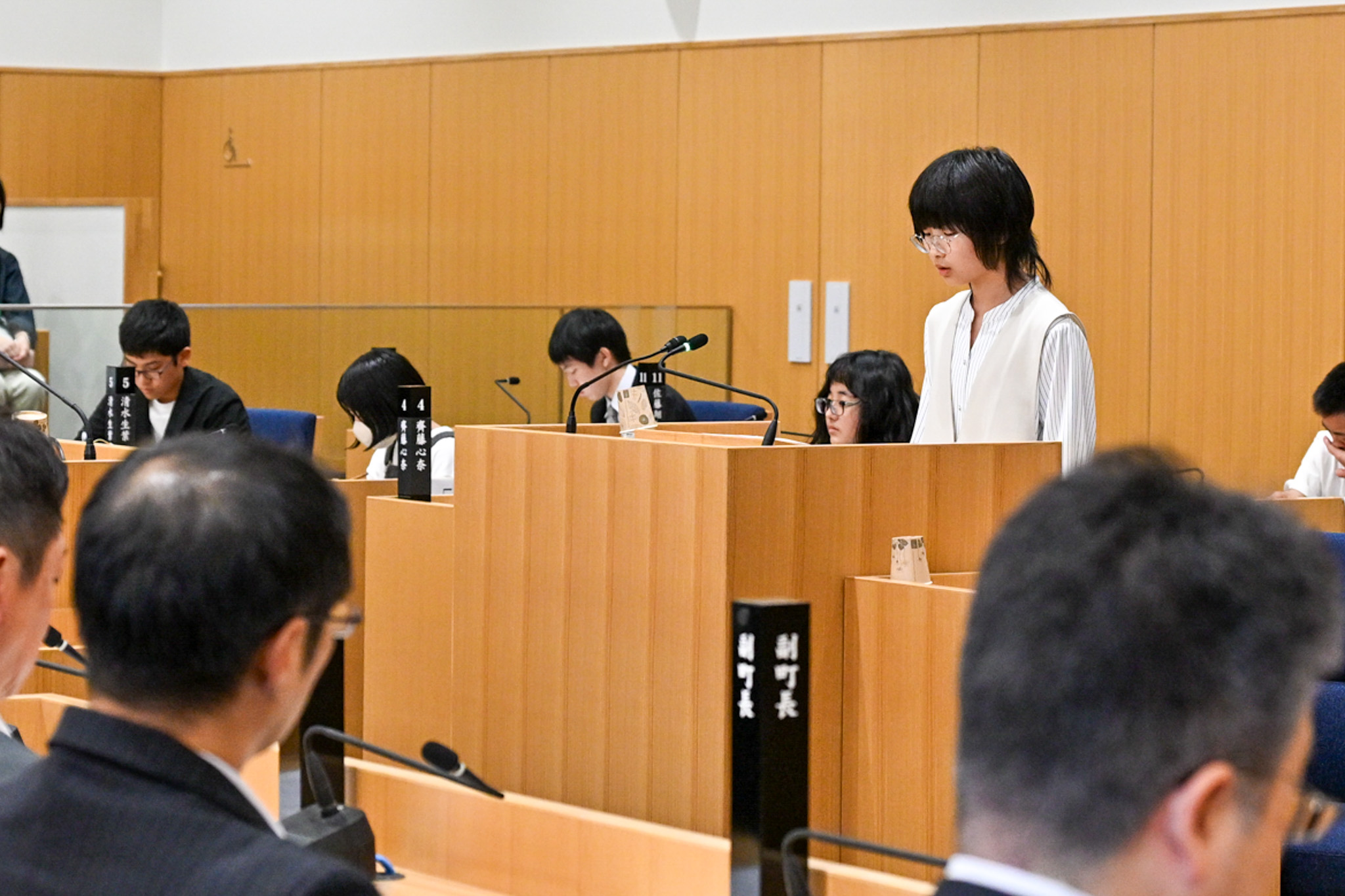 一般質問した生徒代表