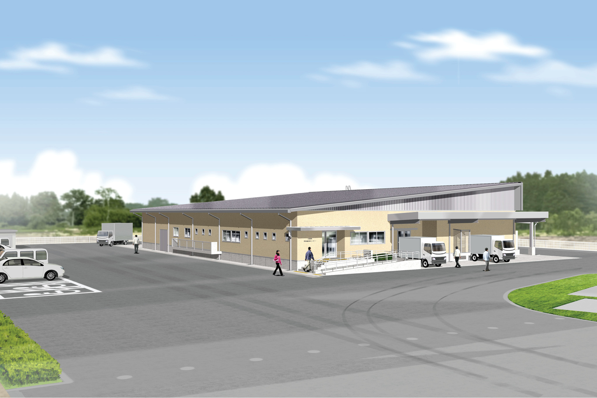 大熊町学校給食施設パース図