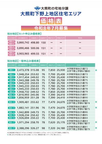 価格表旭台