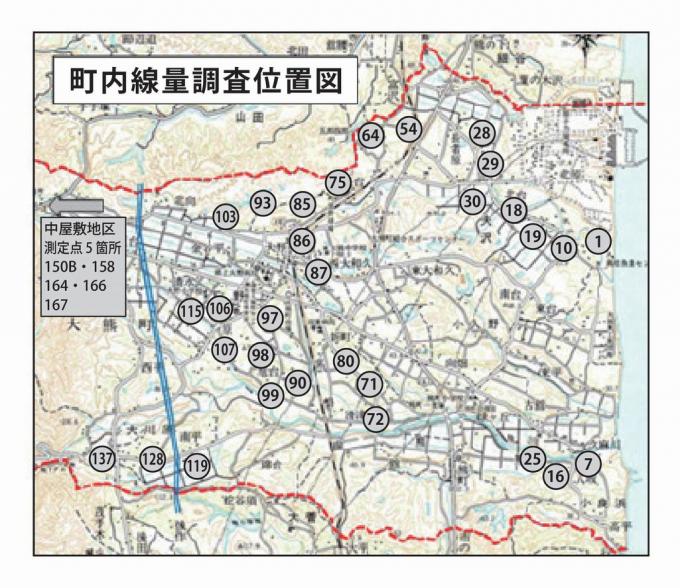 町内線量調査位置図