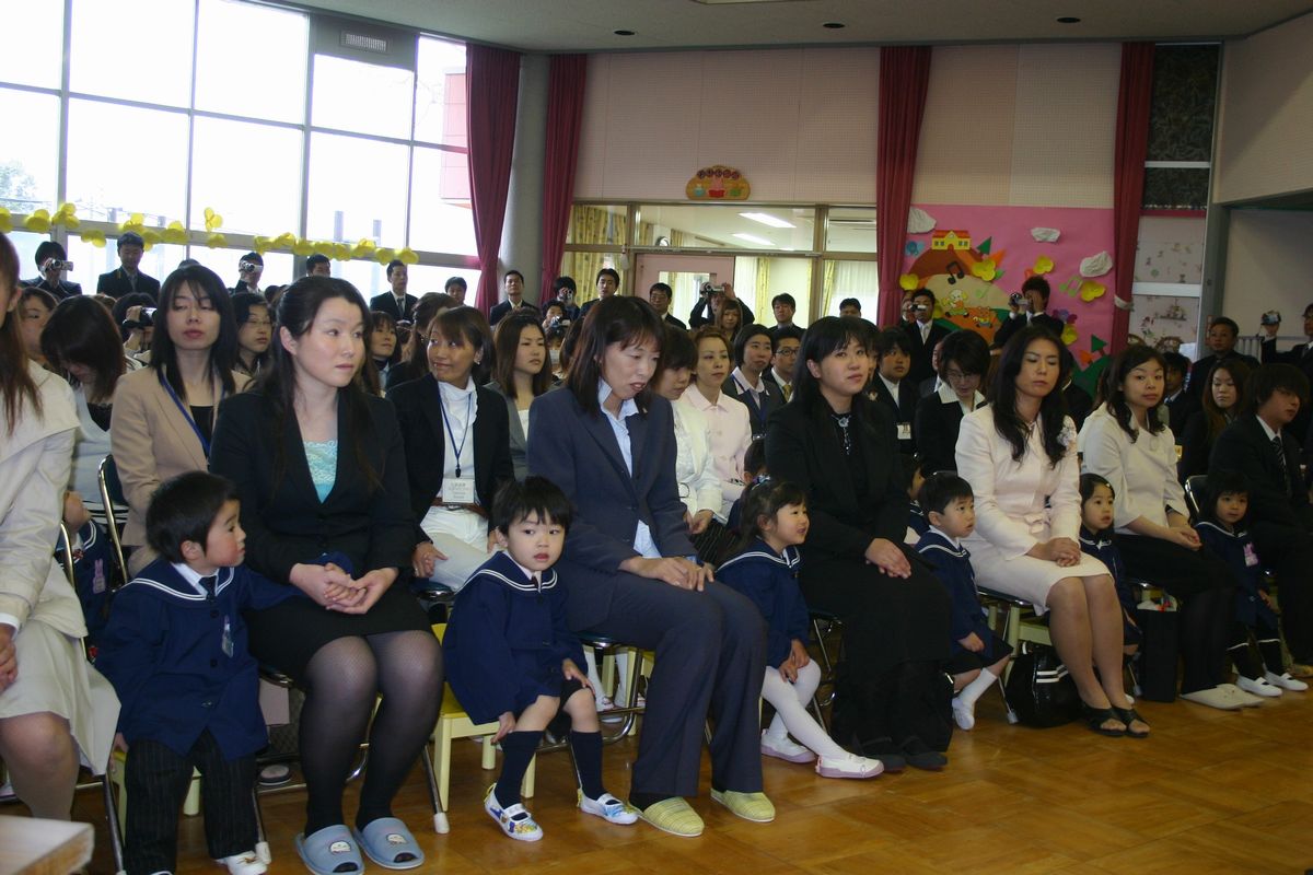 大野幼稚園には87人の新入園児が入園しました