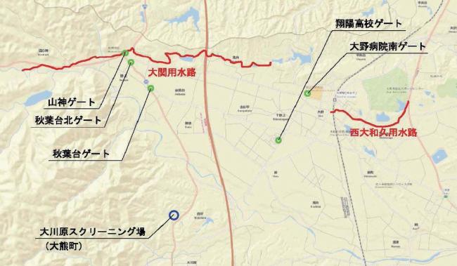 水路周辺の草刈り・測量の対象施設です。