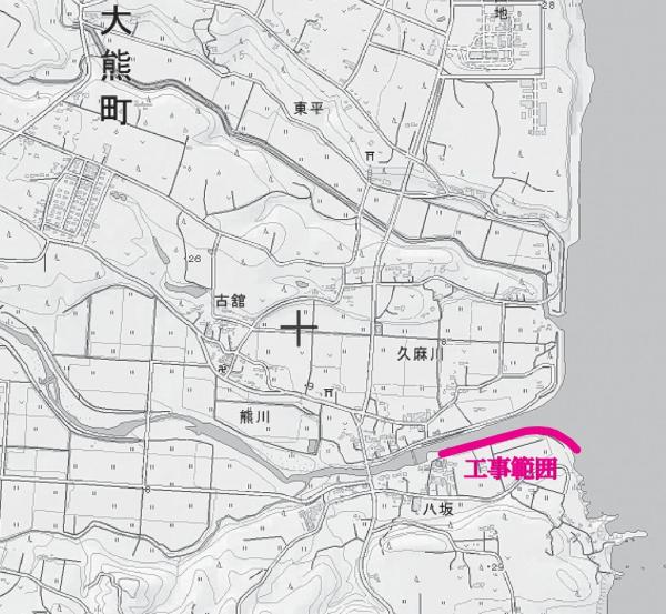 熊川災害復旧工事範囲図