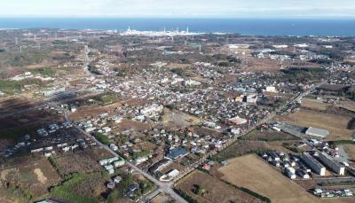 2018（平成30）年12月12日に撮影した、町中心地を眺めることができる上空からの写真です。