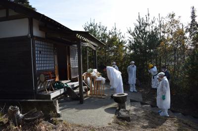 解体のため行われた神事