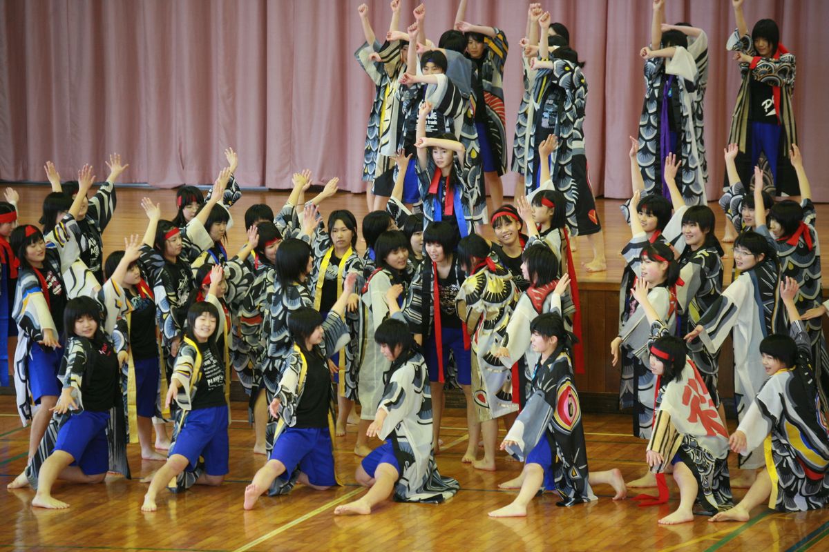 3年女子「大中ソーラン」最後の決めポーズ