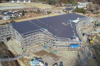 平成31年1月23日撮影　屋根工事が進んだ庁舎棟