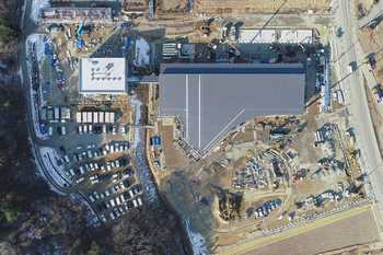 平成31年1月30日撮影　真上から見下ろした建設工事の全景